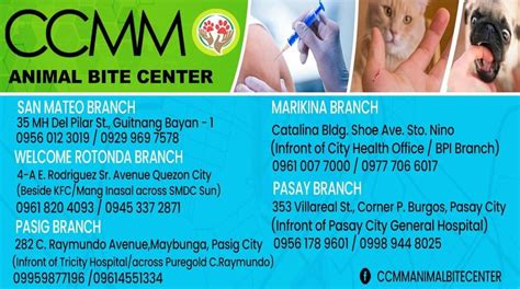 ccmm animal bite center pasay|CCMM PASAY BRANCH IS NOW OPEN! .